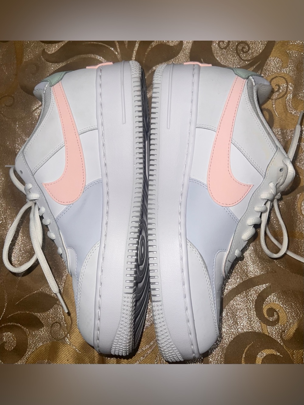 Nike Air Force 1 Shadow White Atmosphere Mint Pastel Pink CI00919-117 Size 11 - Picture 2 of 13